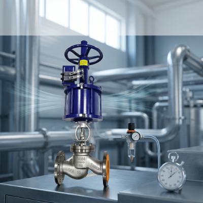 PneumaticStopValve Pneumatic Stop Valve in Plant
